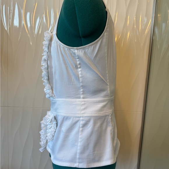 Etcetera White Ruffled Corset Top, sz. 6 - Picture 2 of 5